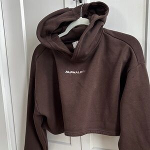 Alphalete Chocolate Cropped Hoodie